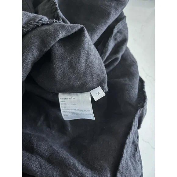 Reformation Seattle 100% Linen Puff Sleeve Mini Dress Size 18 - Picture 7 of 9
